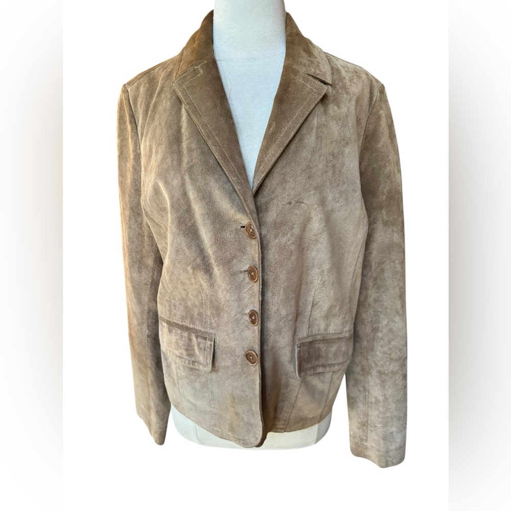 1990s Eddie‎ Bauer Authentic Seattle Suede Western-Inspired Front Button Blazer